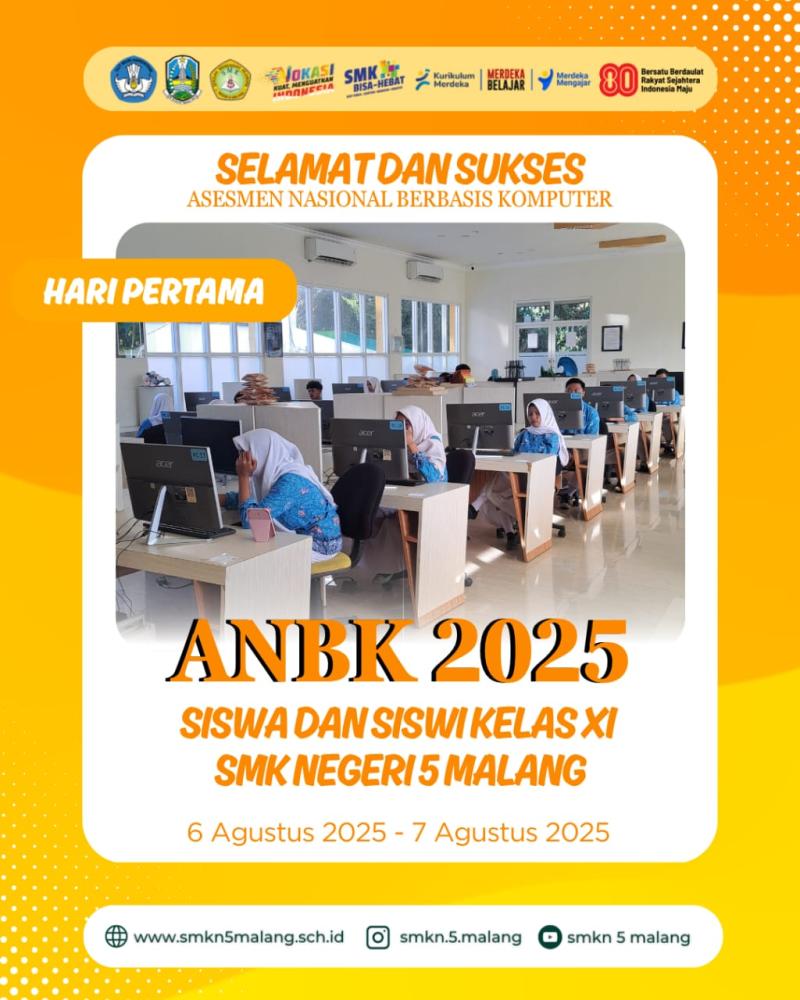 ANBK 2025 Hari Pertama, SMKN 5 Malang Fokus pada Literasi